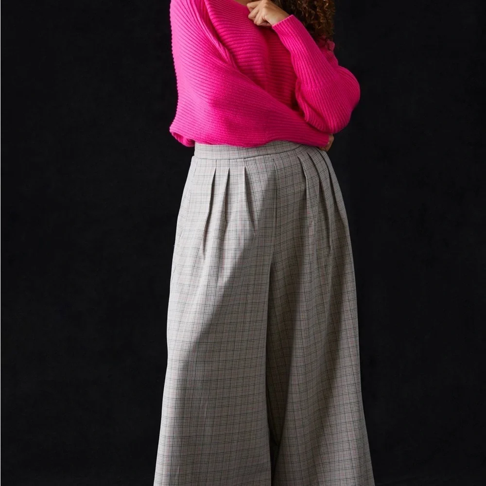 By Anthropologie Ribbed Pullover Pink Wide Neck Sweater Small